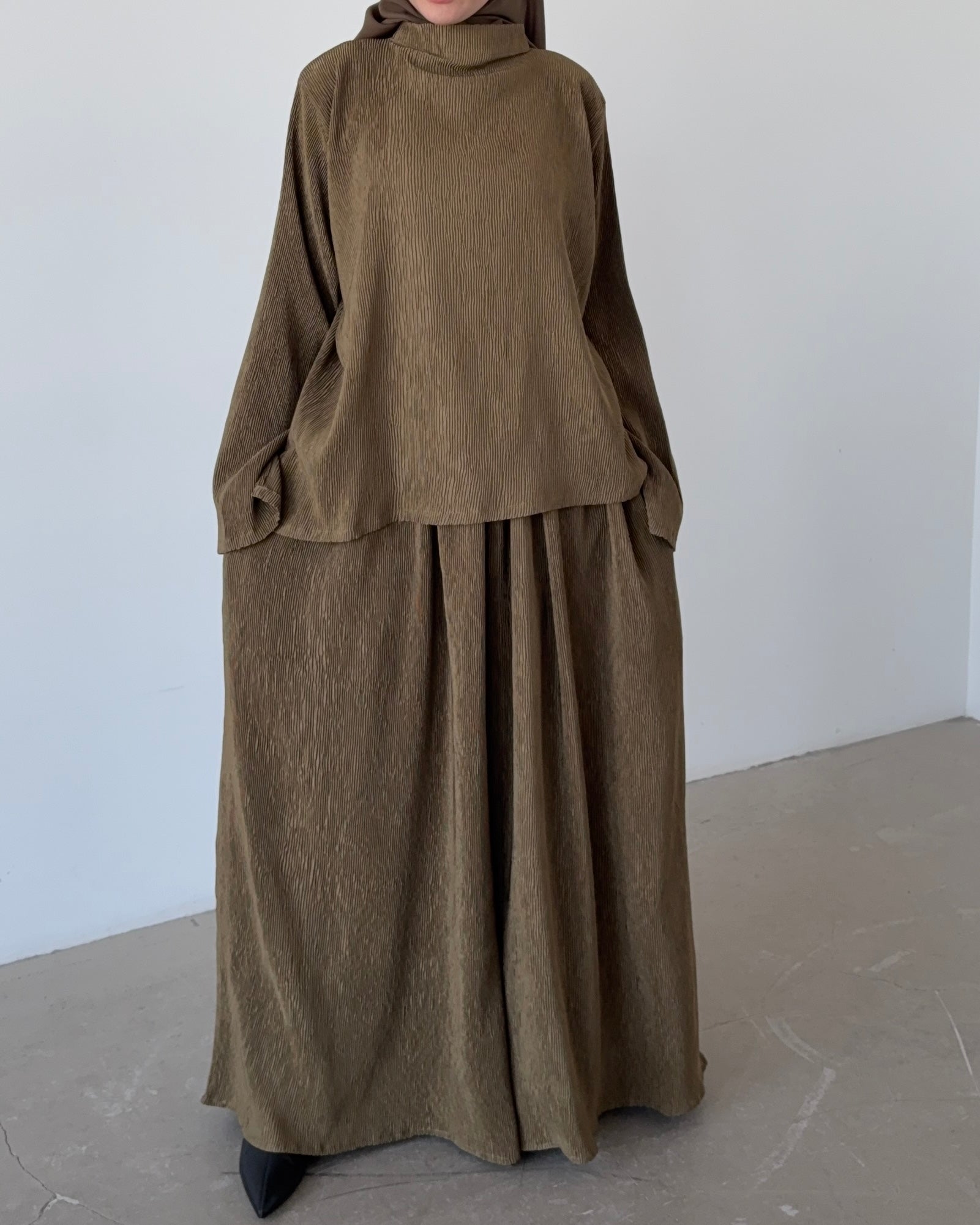 Sarouel plissé olive