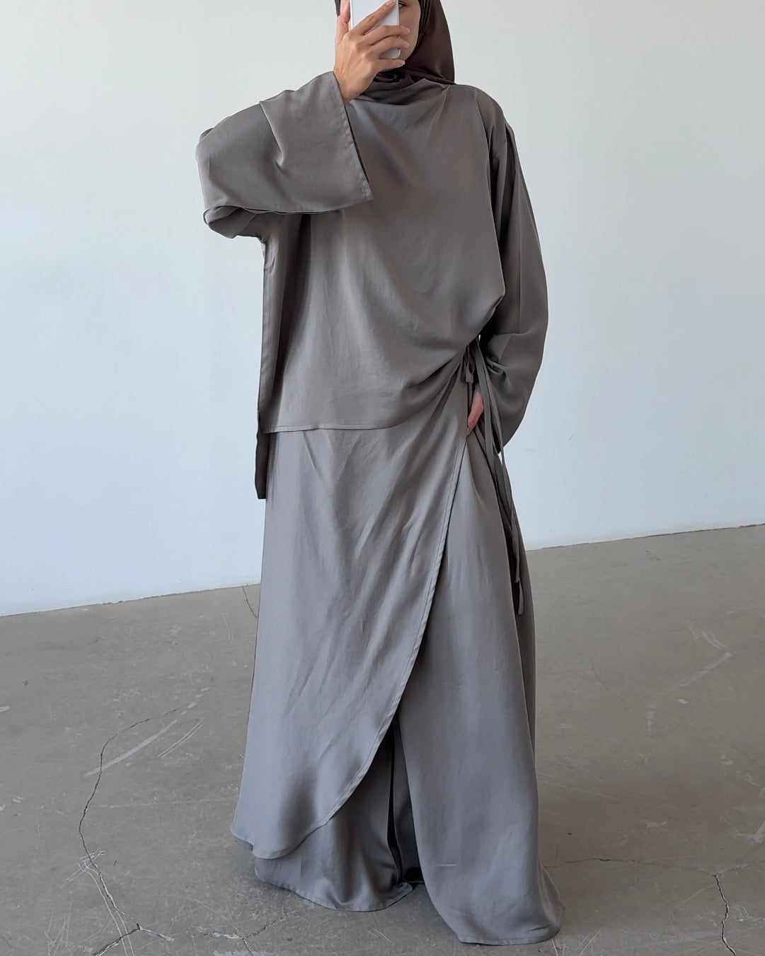 Top cupro/lyocell taupe