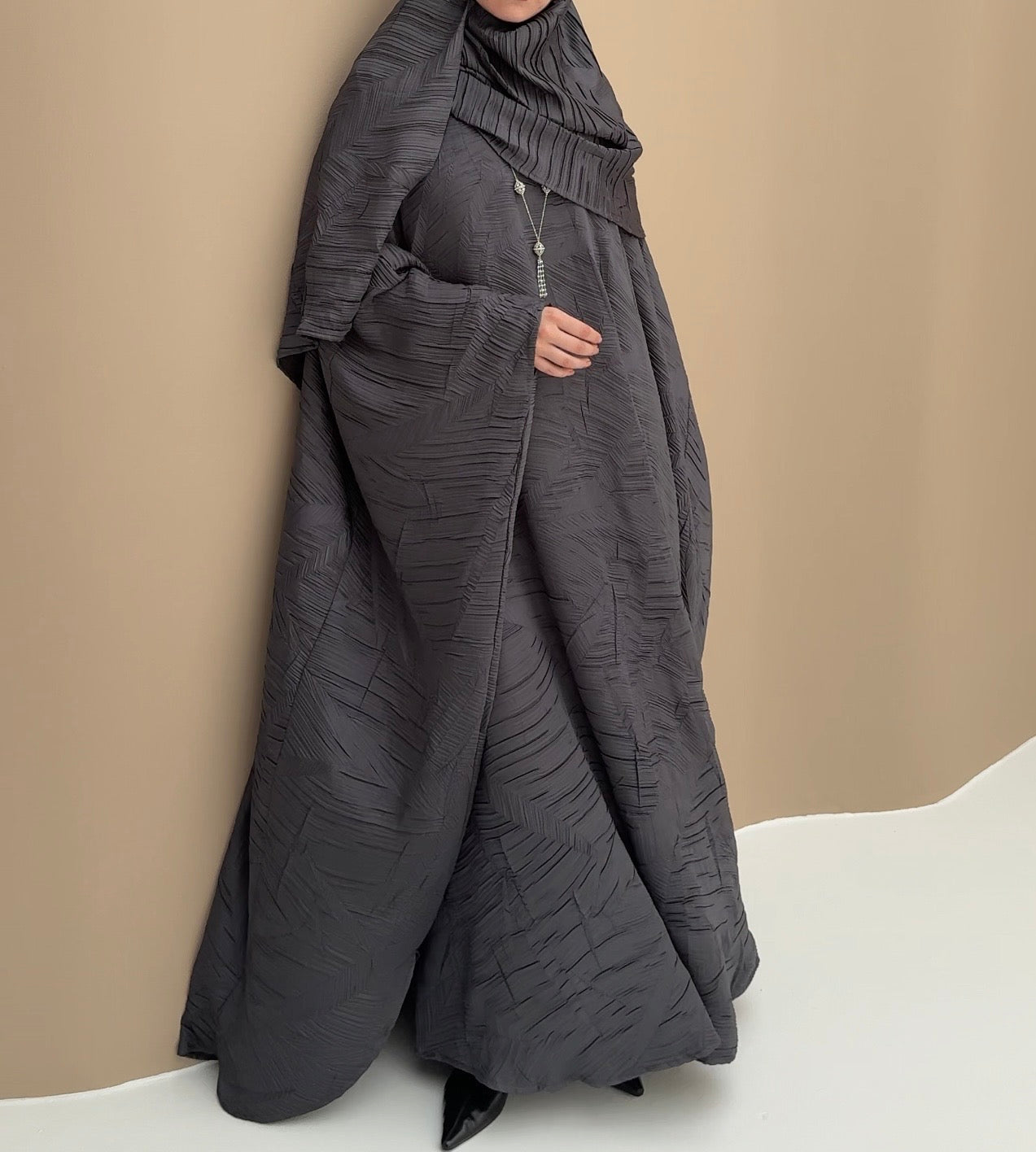 Abaya Origami ash green