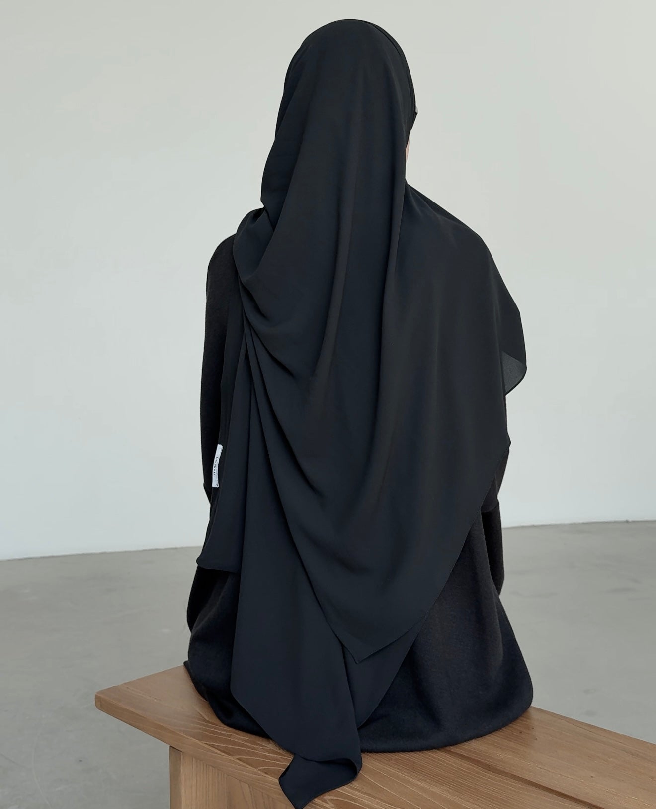 Hijab Premium noir - vue 2 - Mayrah