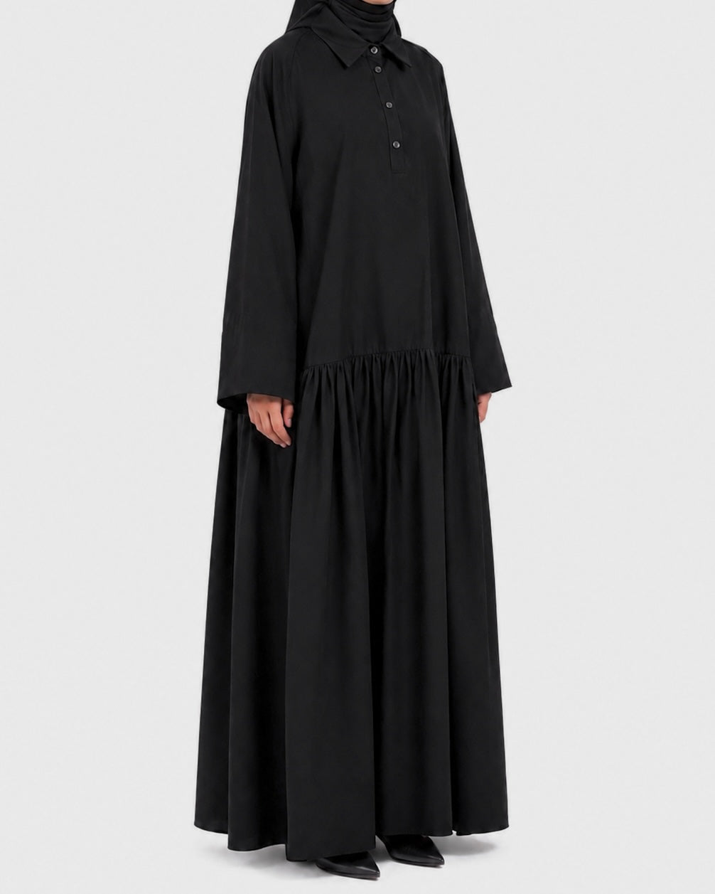 Robe en coton popeline noir