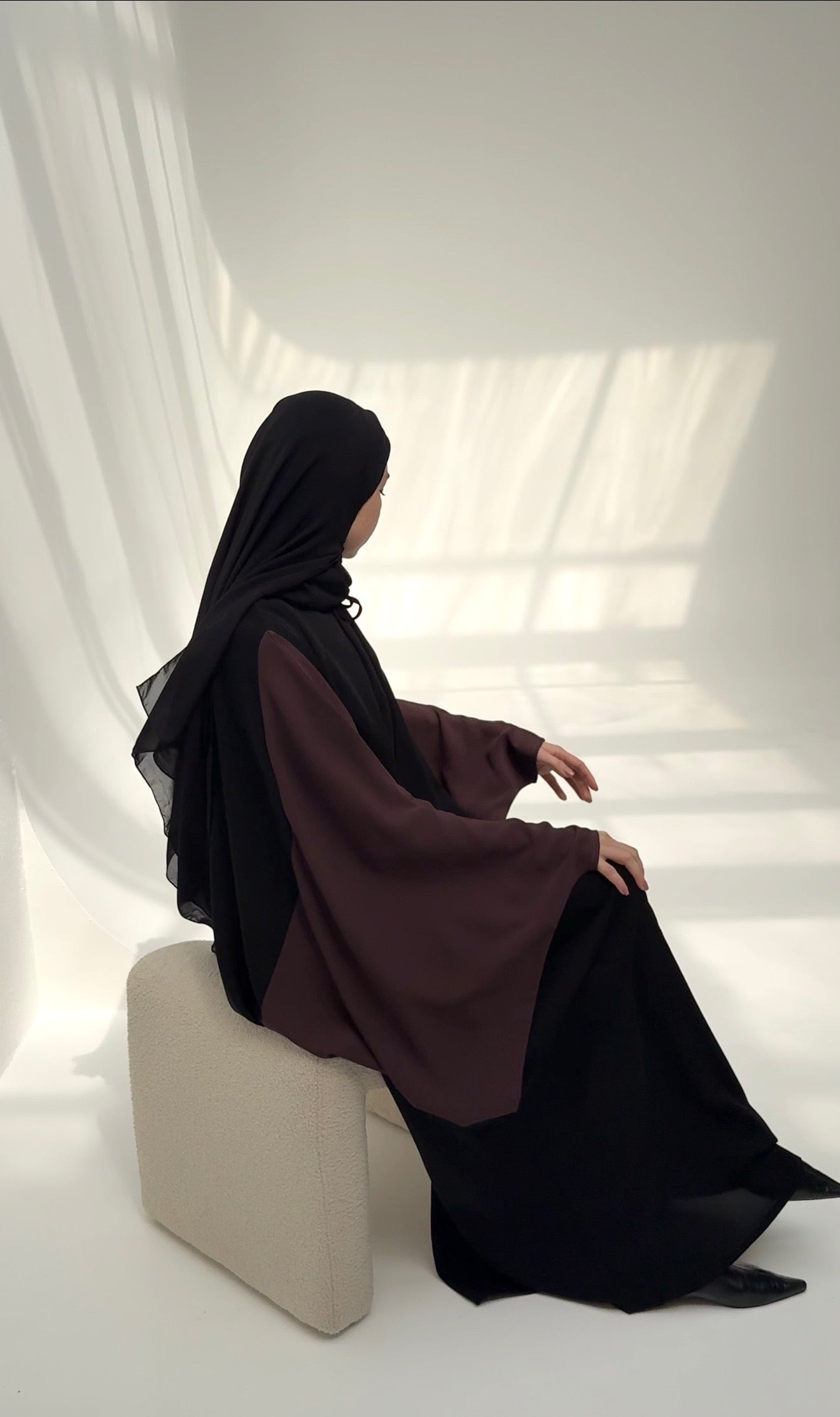 Abaya minimal noir/chocolat