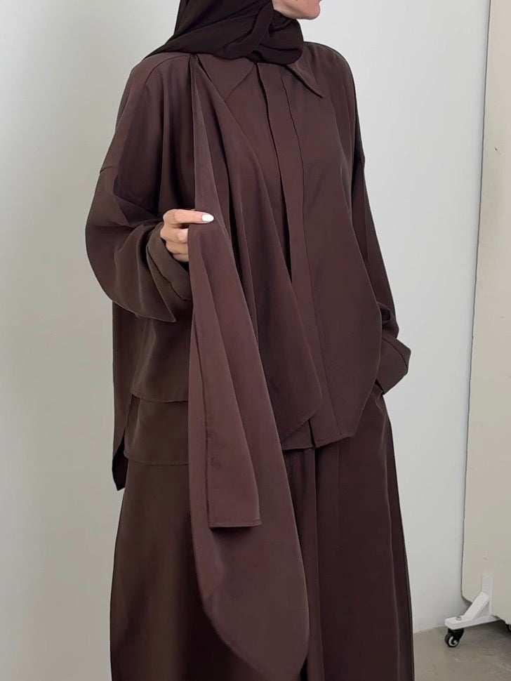 Chemise Tencel chocolat