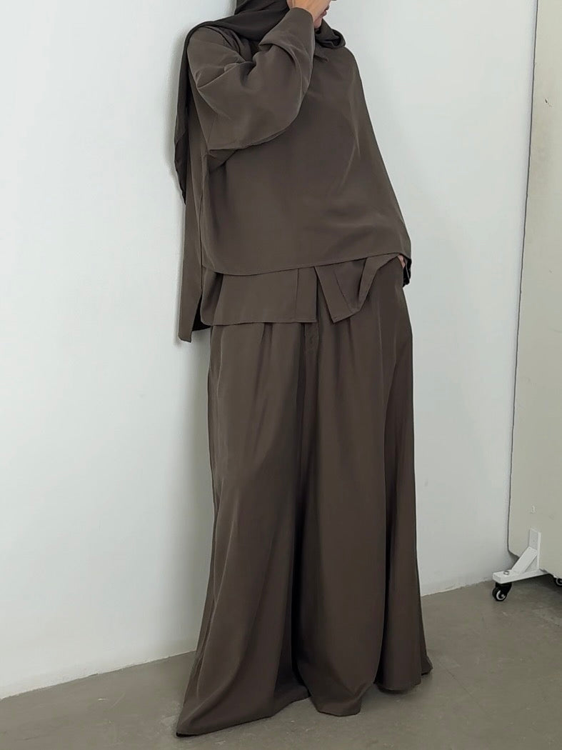 Sarouel Tencel dark kaki