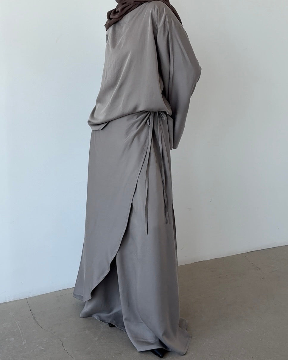 Top cupro/lyocell taupe