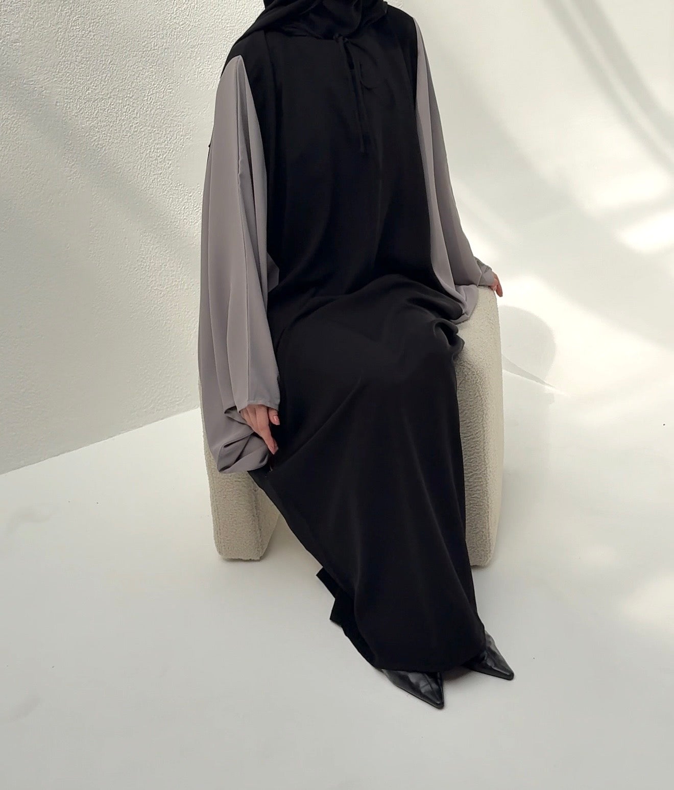 Abaya minimal noir/sauge