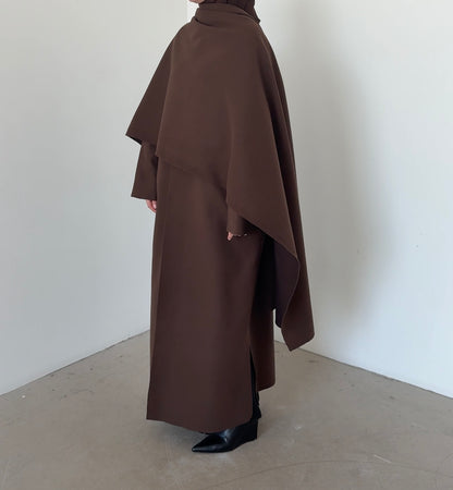 Abaya wool blend marron