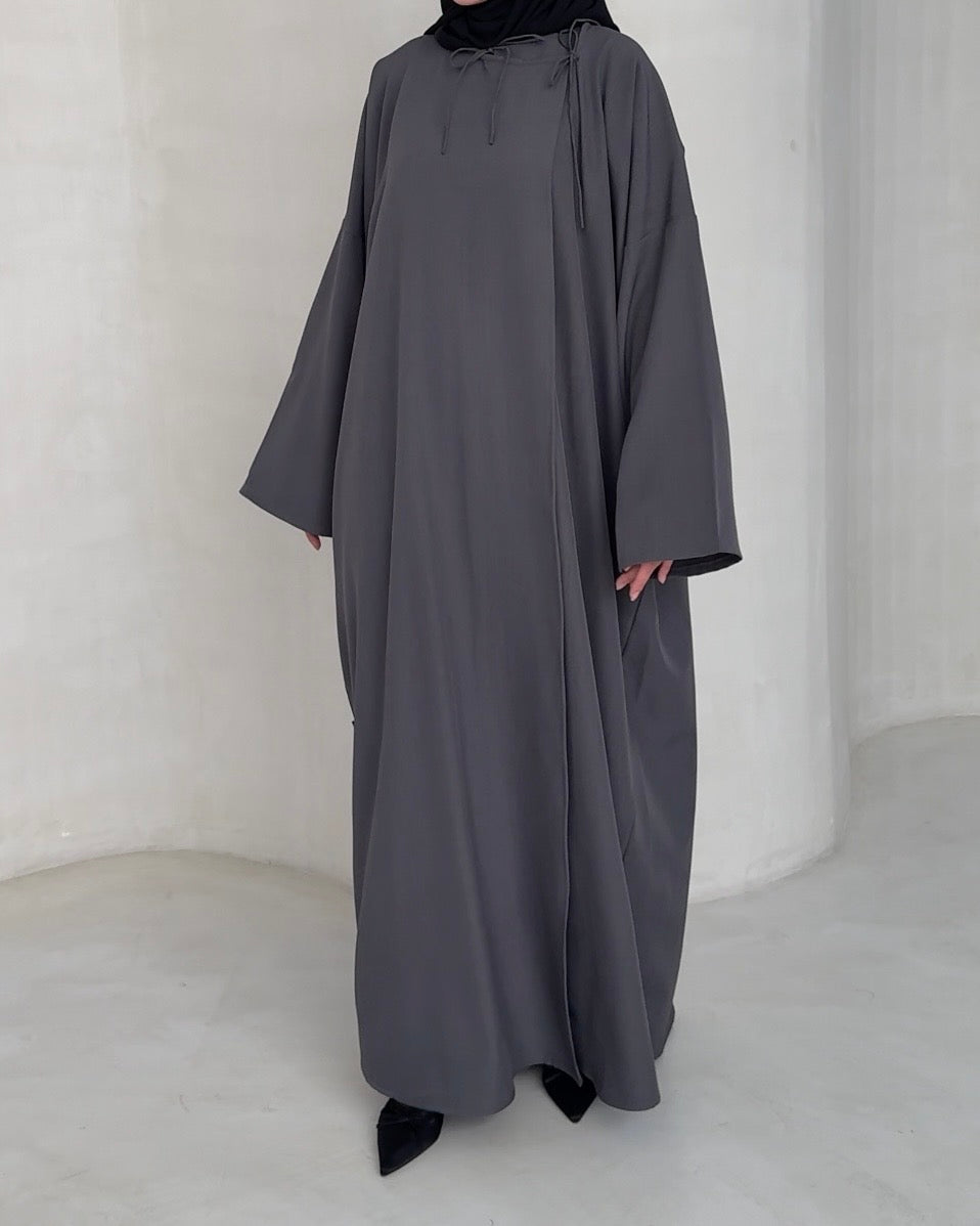 Abaya Nao anthracite - vue 2 - Mayrah