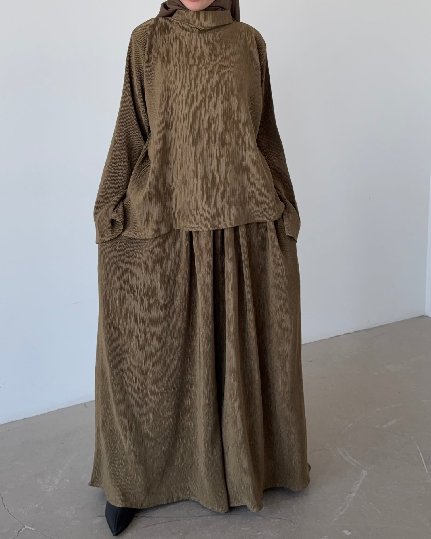 Sarouel plissé olive