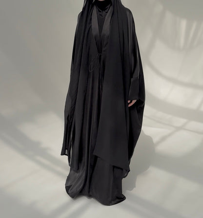 Abaya glow hijab intégré noir