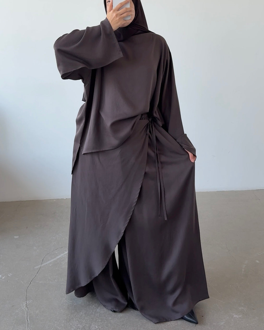 Top cupro/lyocell deep brown