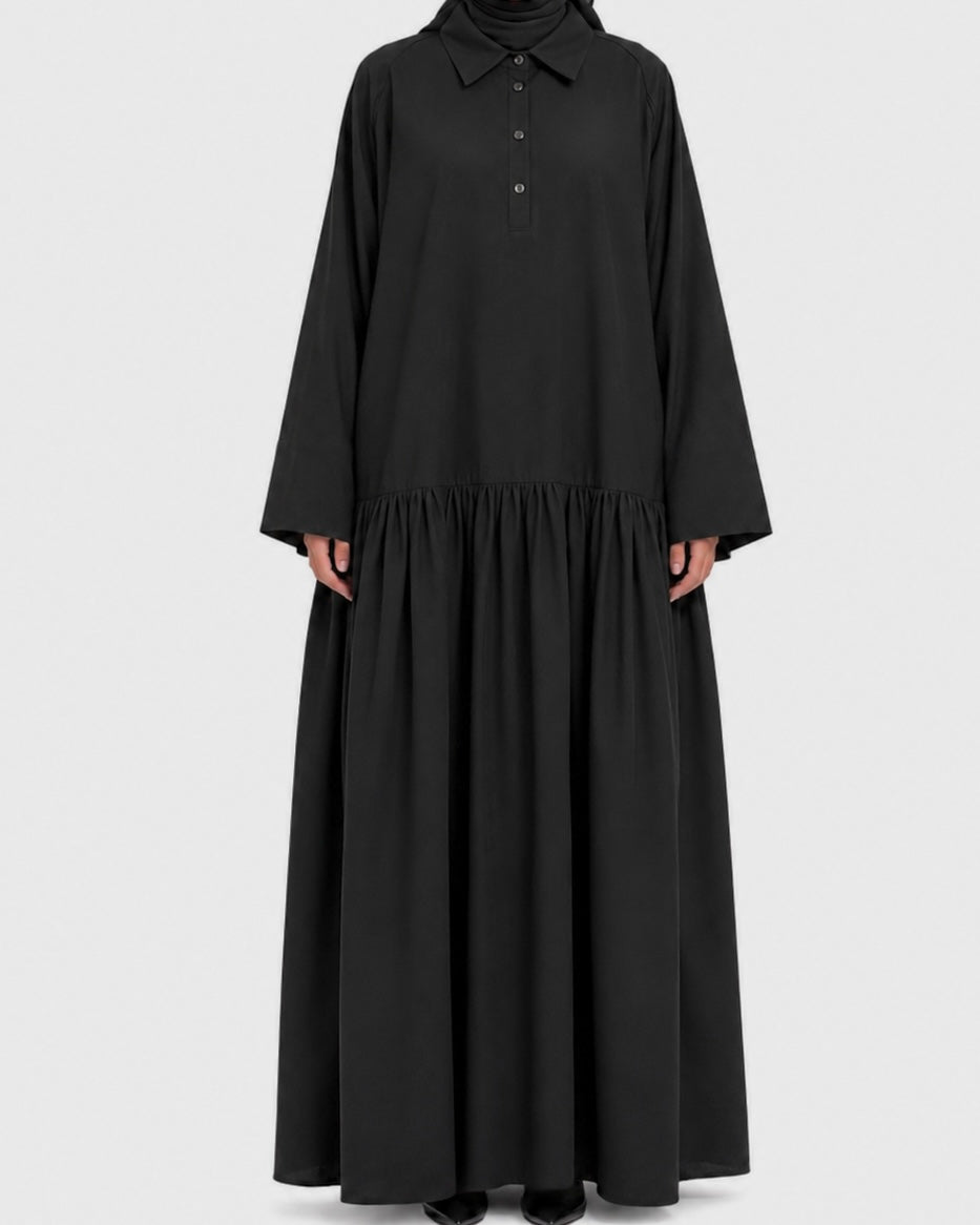 Robe en coton popeline noir