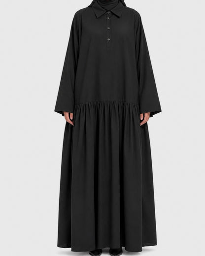 Robe en coton popeline noir