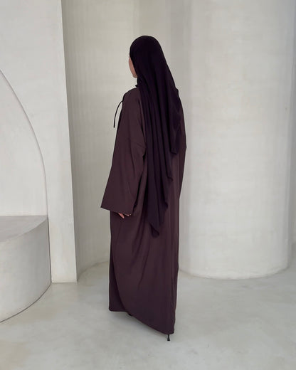 Abaya Nao plum - vue 4 - Mayrah