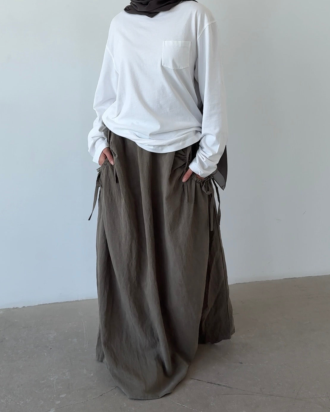Jupe lyocell taupe