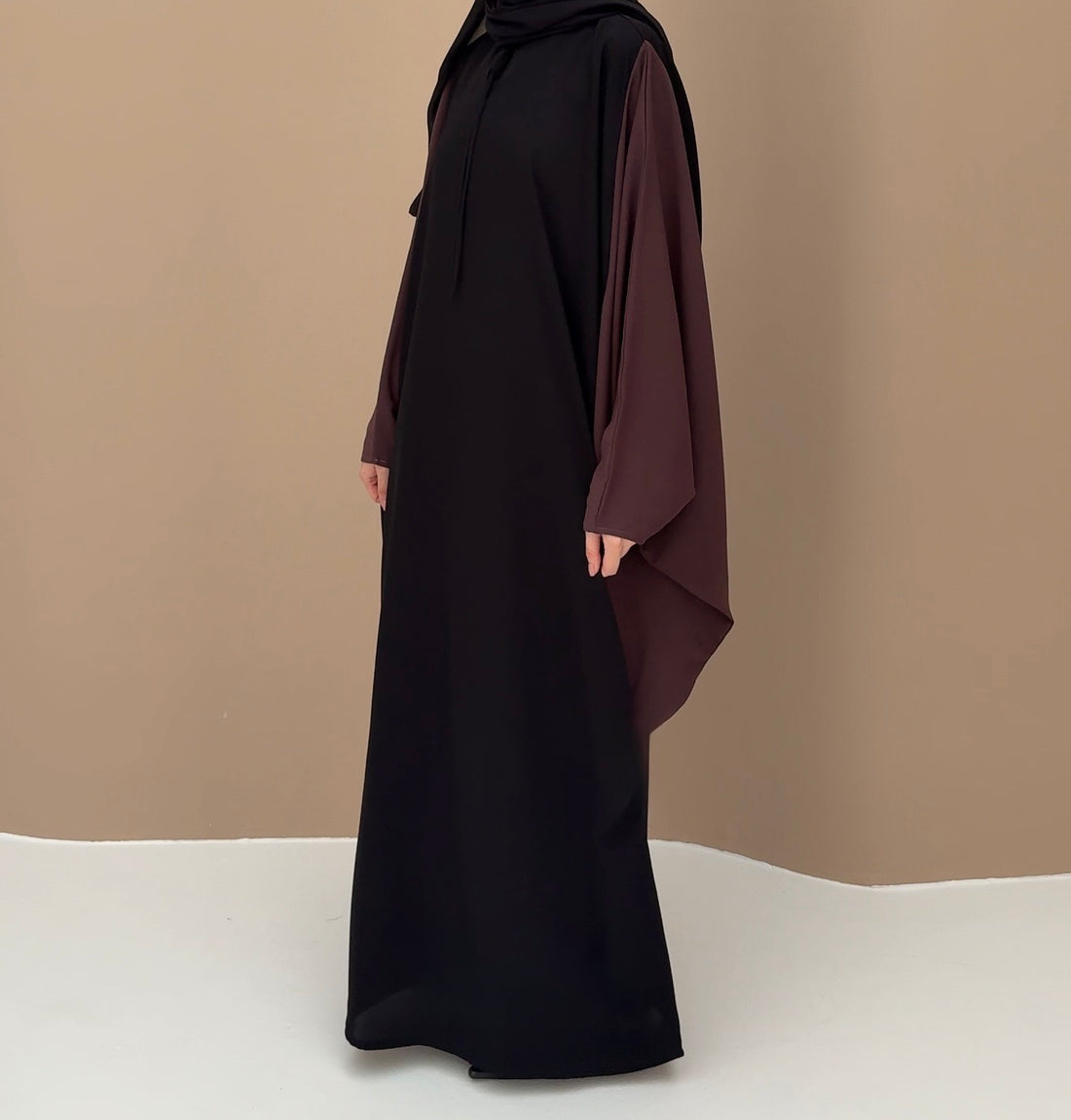 Abaya minimal noir/chocolat