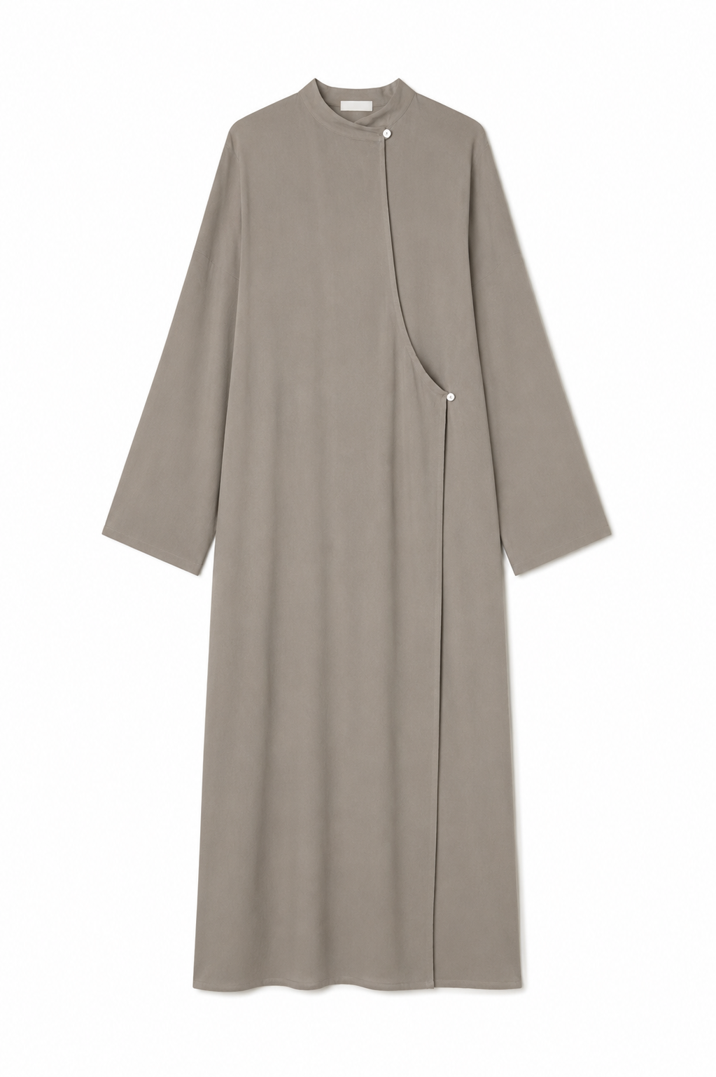 Robe en lin asymétrique taupe