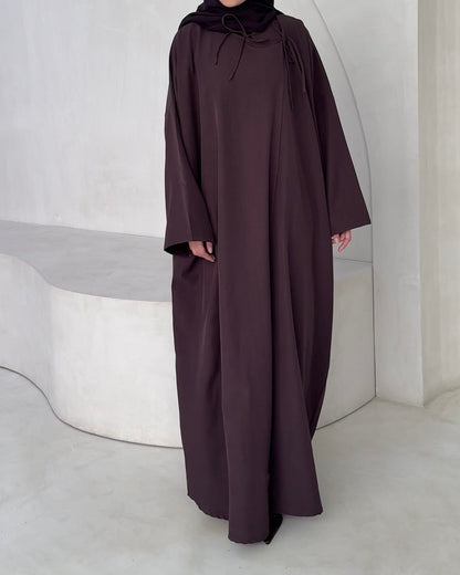 Abaya Nao plum - vue 2 - Mayrah