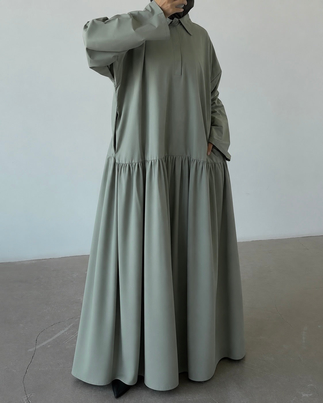 Robe en coton sauge