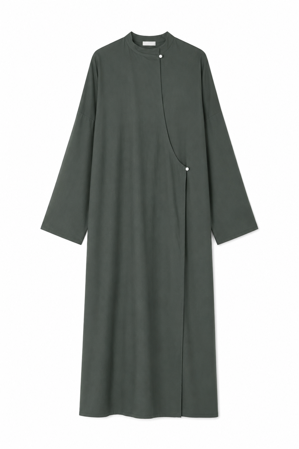 Robe en lin asymétrique kaki