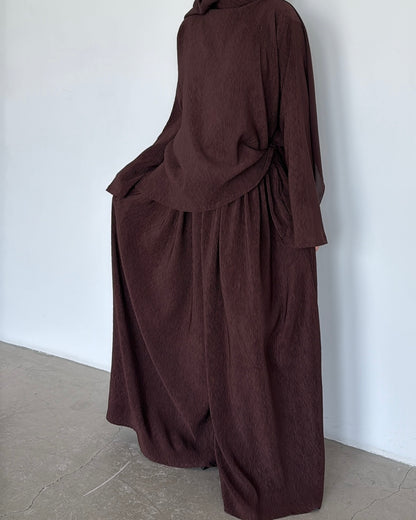Sarouel plissé marron chocolat