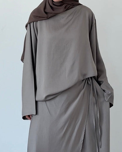 Top cupro/lyocell taupe