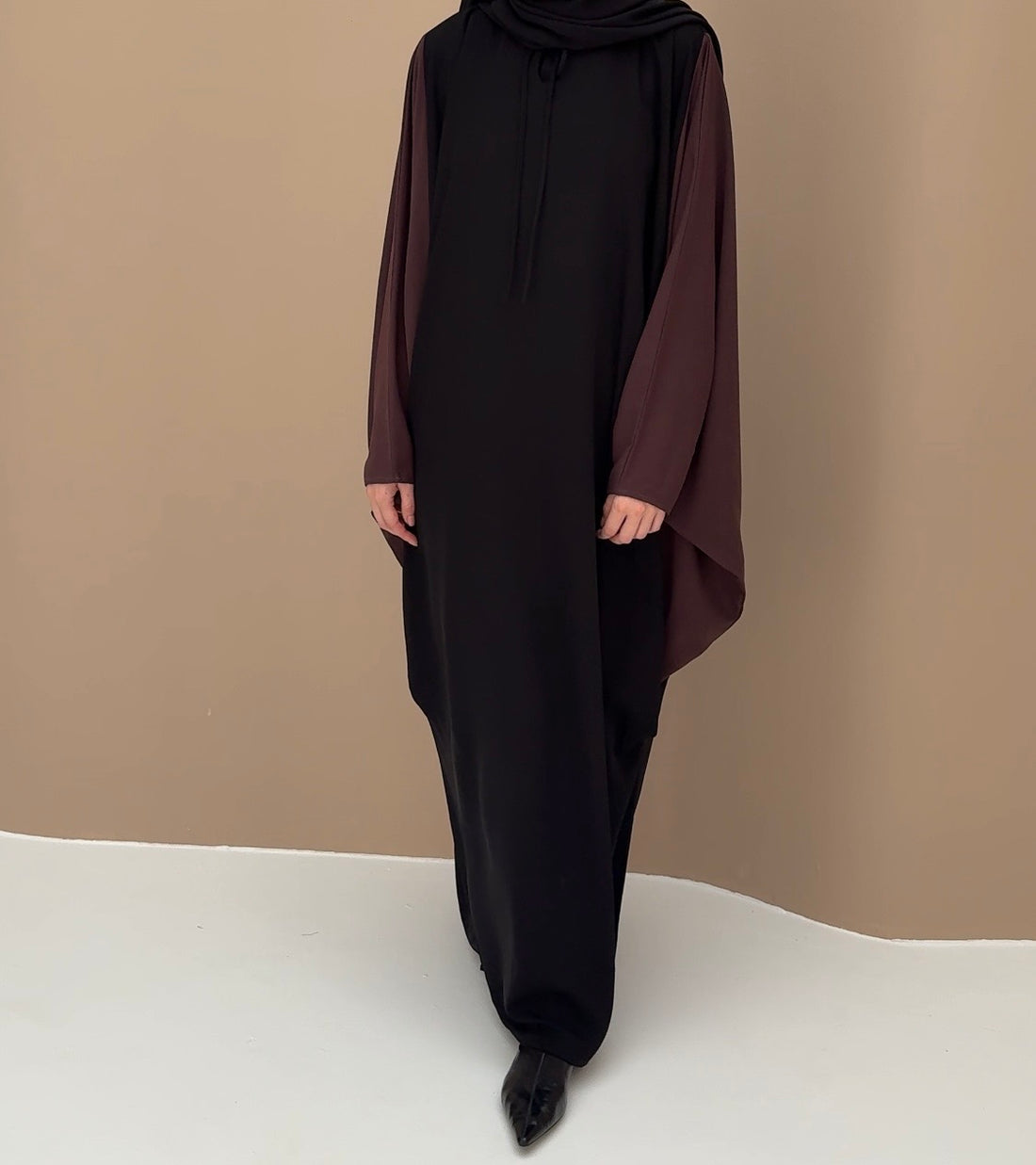 Abaya minimal noir/chocolat
