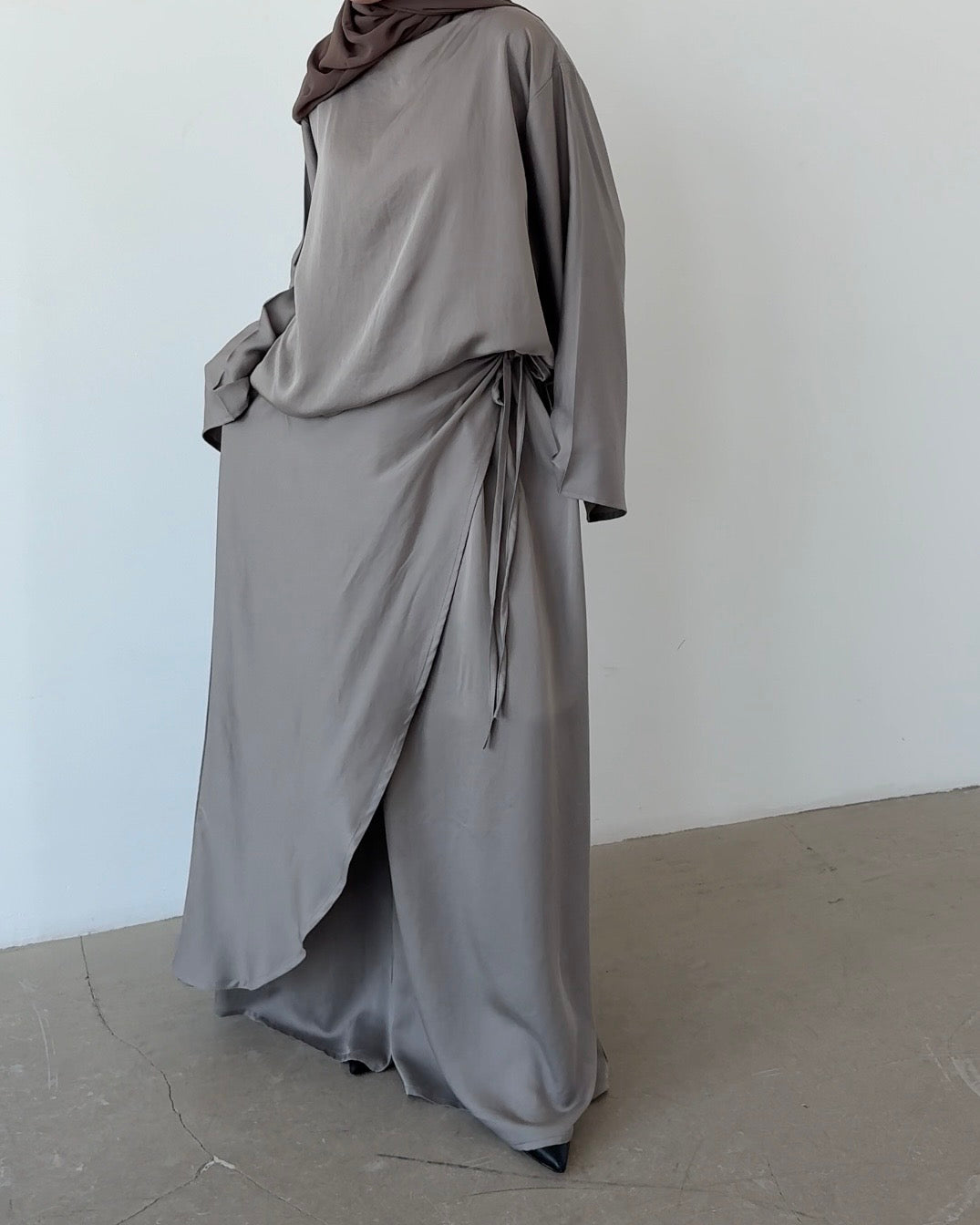 Top cupro/lyocell taupe