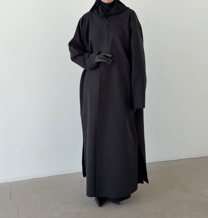 Abaya wool blend dark grey