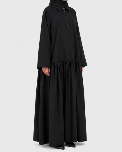 Robe en coton popeline noir