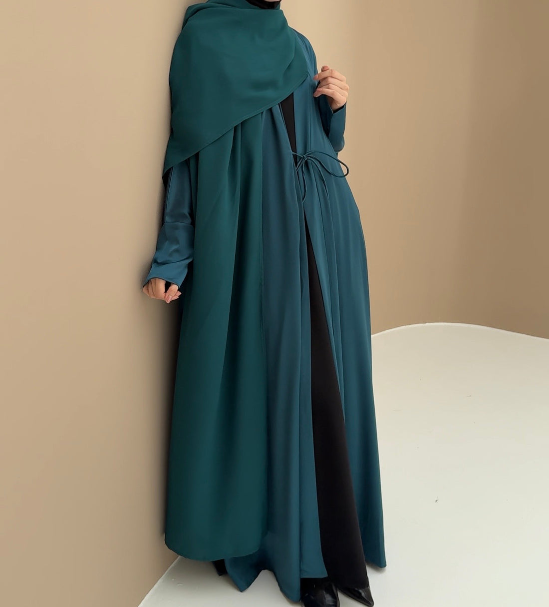 Abaya glow hijab intégré émeraude