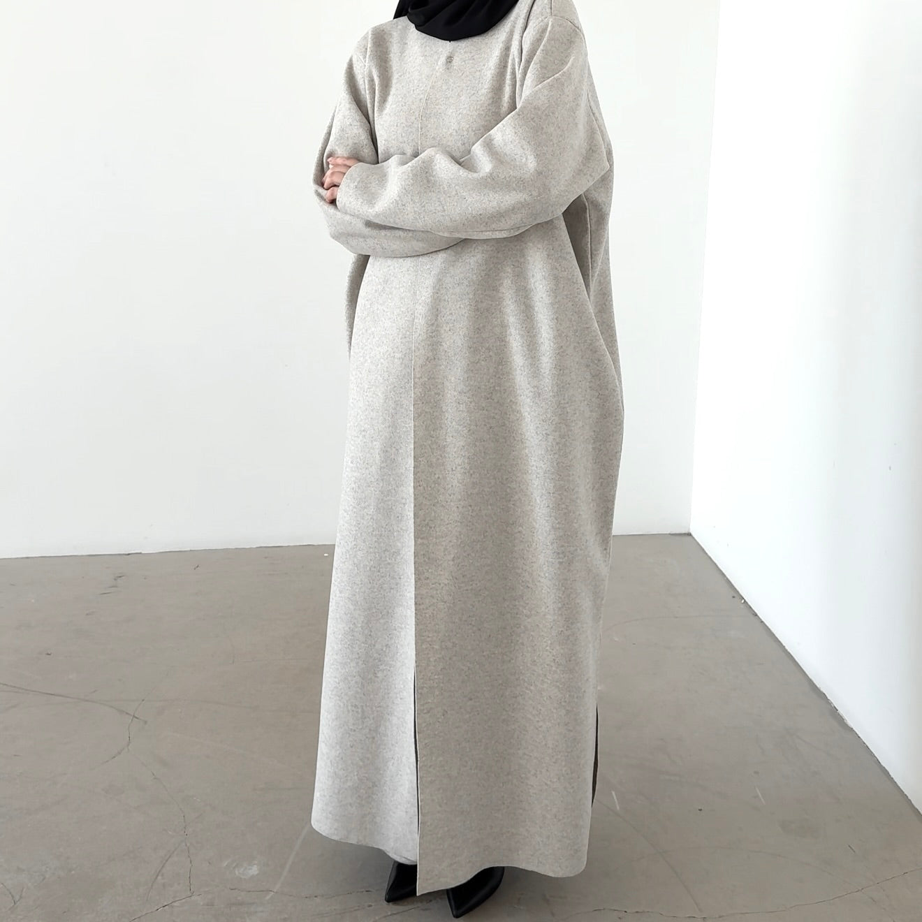 Abaya wool blend grey