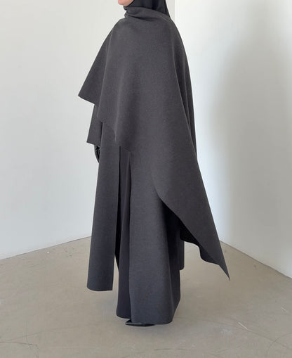 Abaya wool blend dark grey