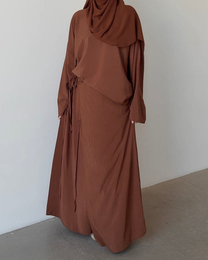 Ensemble haut &amp; jupe portefeuille rouille