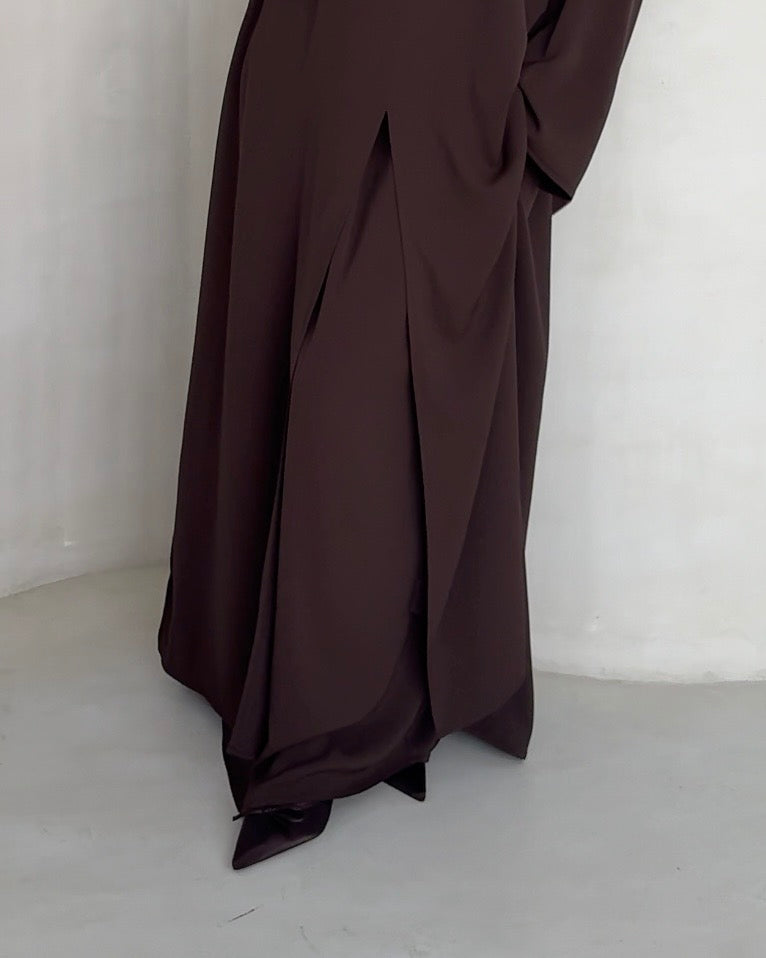 Jupe Mei brown MAYRAH - jupe coupe ample fluide avec poches discrètes, mode pudique premium