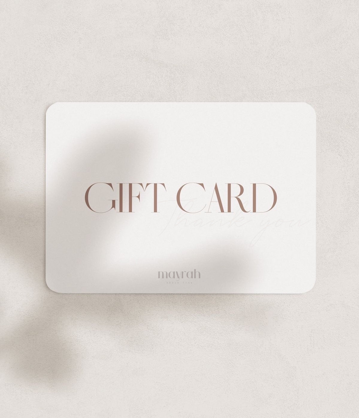 Carte cadeau MAYRAH - carte numérique à offrir, mode pudique premium