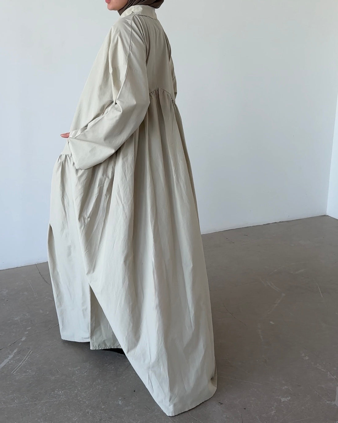 Robe en coton beige