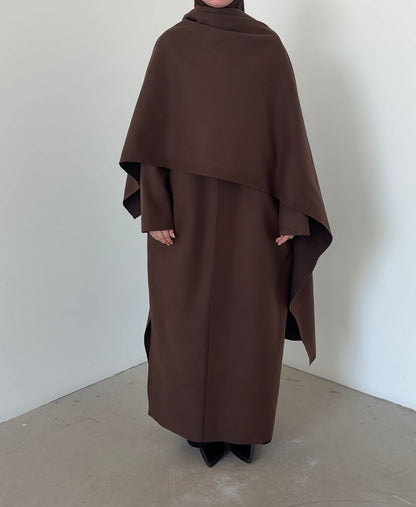 Abaya wool blend marron
