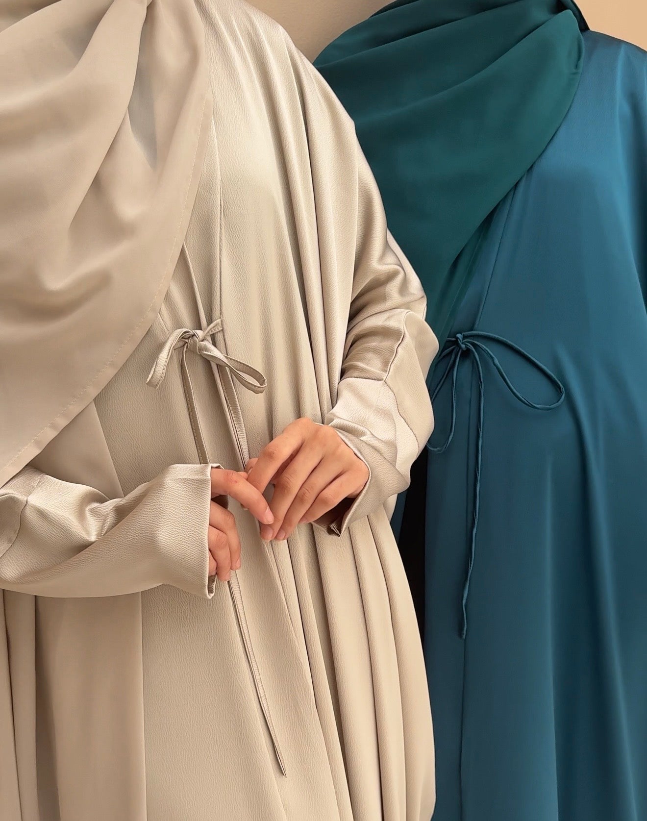 Abaya glow hijab intégré gold rose