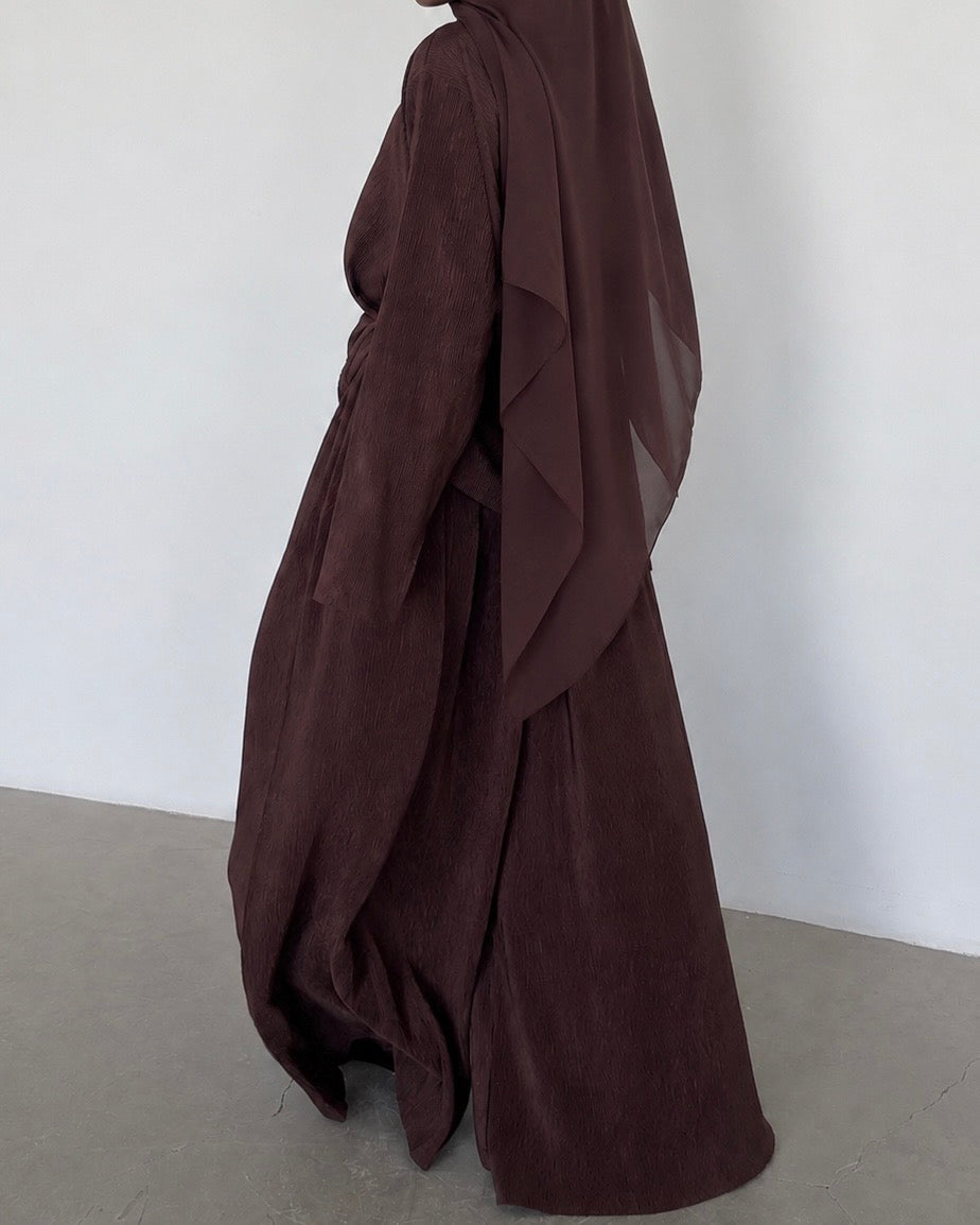 Sarouel plissé marron chocolat