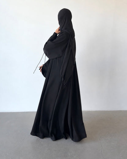 Robe encolure à nouer noir