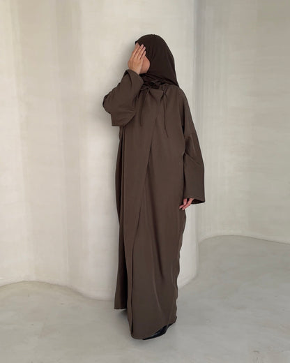 Abaya Nao dark khaki - vue 2 - Mayrah