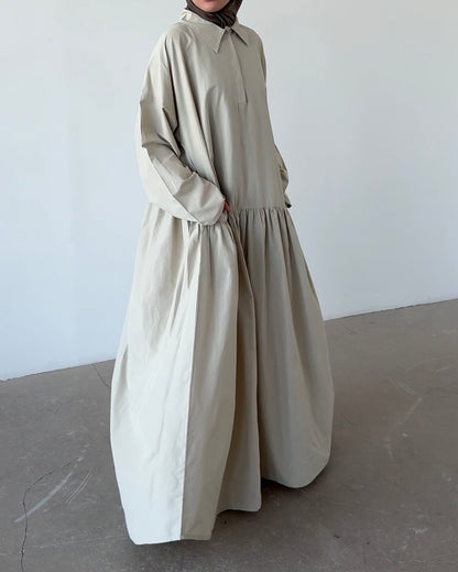 Robe en coton beige