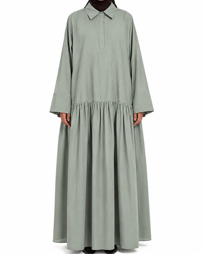 Robe en coton sauge