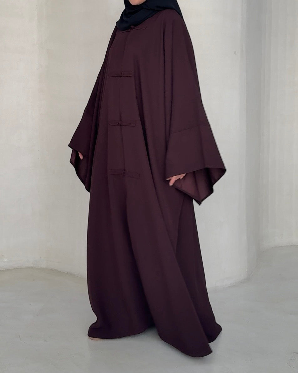 Abaya Nami chocolat - vue 3 - Mayrah