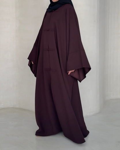 Abaya Nami chocolat - vue 3 - Mayrah