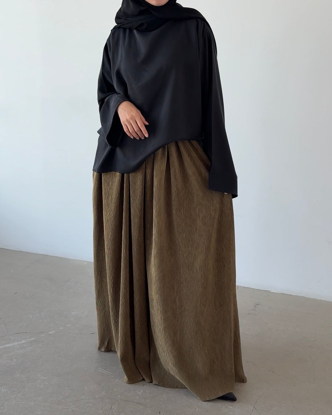 Sarouel plissé olive