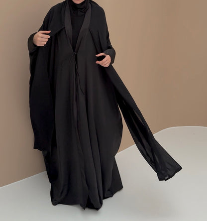 Abaya glow hijab intégré noir