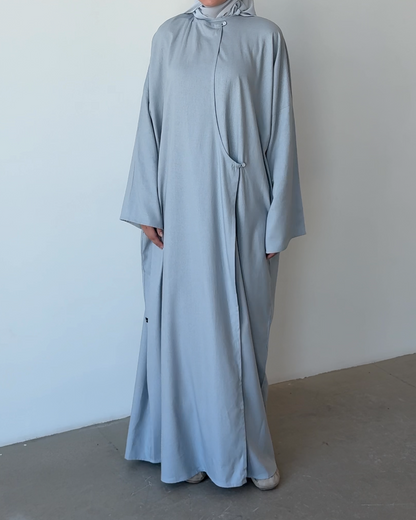Robe en lin asymétrique bleu ciel