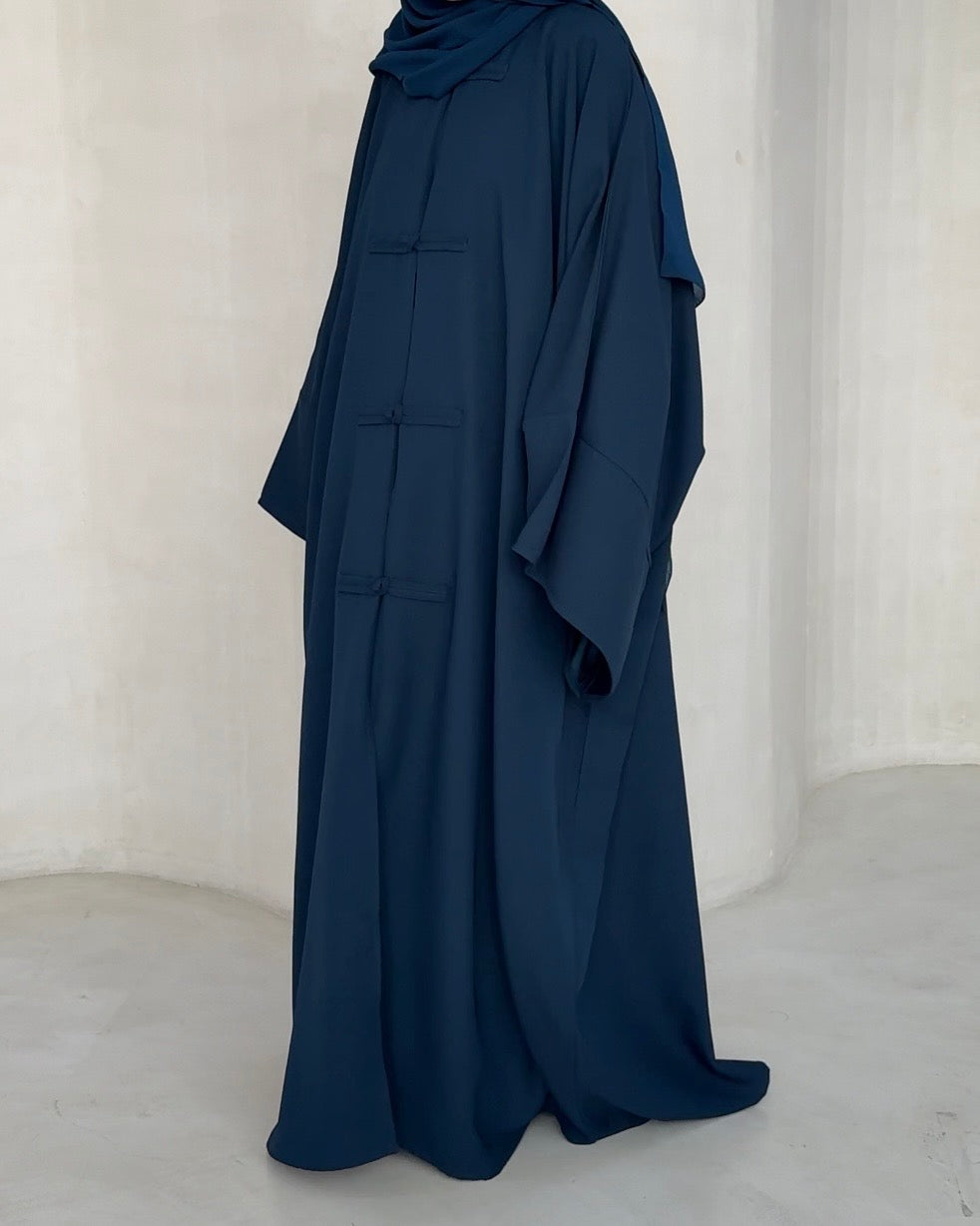 Abaya Nami dark emerald kimono mandarin - Mayrah